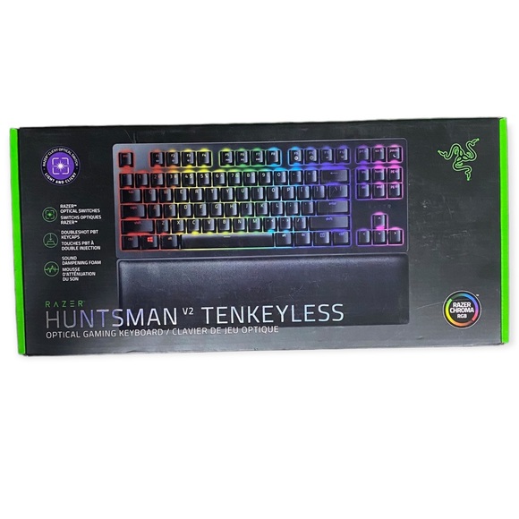 Razer Huntsman V2 TKL Backlit Mechanical Clicky Ergonomic Gaming Keyboard BNIB - Picture 2 of 11